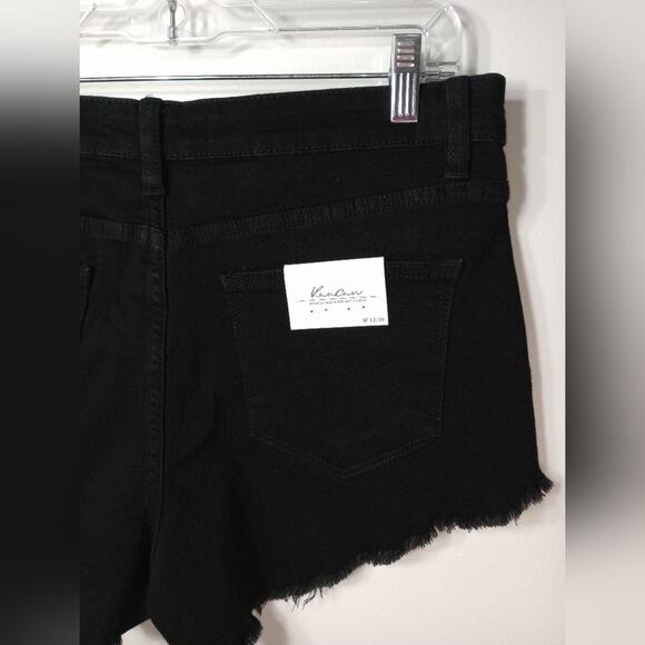 KanCan  Black Cutoff Fringe Raw Hem Shorts KC6033BK Size 13/30 - Picture 11 of 11